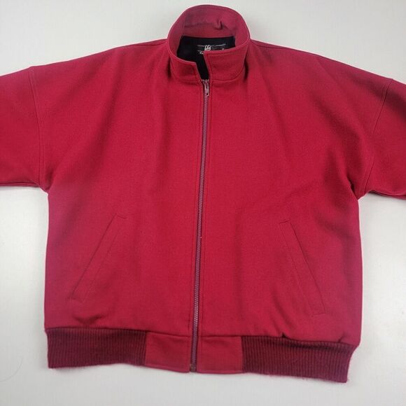 Pendleton Lobo 100% Virgin Wool Bomber Jacket Men's‎ Medium Maroon Red Full Zip - Picture 3 of 12